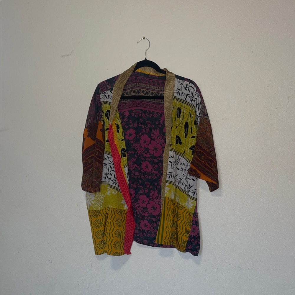 Colorful Patchwork Open Cardigan kimono